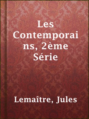 cover image of Les Contemporains, 2ème Série
